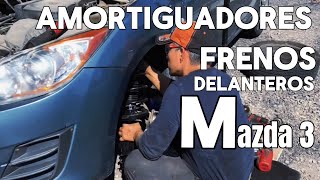 Amortiguadores ensamblados y frenos delanteros MAZDA3 2010 20 [upl. by Gean]