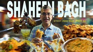 Best SHAHEEN BAGH Non Veg Street Food Walk Part 1  Afghani Samosa  Lahori Chicken Paratha  Rolls [upl. by Skerl795]