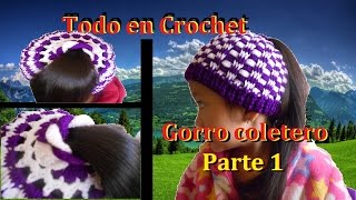 Gorro coletero en crochet parte 1 de 2 Hat in Crochet part 1 to 2 Subtitles English [upl. by Merl620]