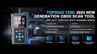 TopDiag T200 OBD2 Scanner IM Status Code Reader Mode 6 Mode 8 Scan Tool [upl. by Curhan12]