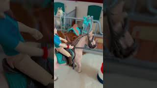 I snuck out late and saddled the horse…😱 schleichsorts funny [upl. by Oelak]