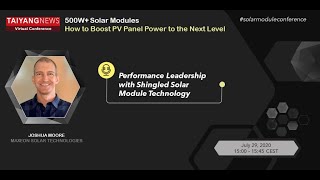 Sunpower Presentation  Joshua Moore  TaiyangNews 500W Solar Modules Virtual Conference 2020 [upl. by Shaikh414]