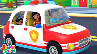 Wheels On The Police Car Vehicles Cartoons and Children Rhymes [upl. by Iruj]