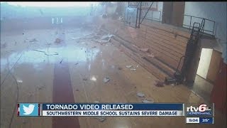 VIDEO Cameras rolling when tornado hits Lafayette school [upl. by Nemsaj390]