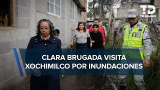 Clara Brugada recorre zonas afectadas por lluvias en Xochimilco [upl. by Rotberg]