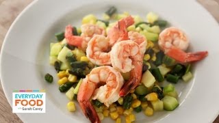 Poached Shrimp on Succotash  Everyday Food with Sarah Carey [upl. by Etirugram]