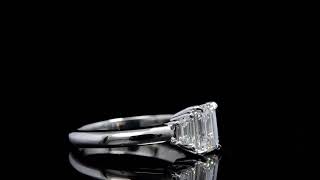 3Stone Emerald Cut amp Trapezoid Diamond Ring  24288 [upl. by Askwith890]