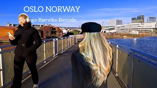 OSLO NORWAY Cold Winter Walk In SørengaBjørvikaBarcode🇳🇴 Virtual Walking Tour 4K60ftp [upl. by Erbes]