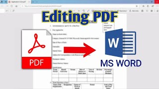 How to Edit PDF File in MS Word  Convert PDF to Word [upl. by Siusan473]