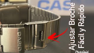 Como Ajustar Fácil el Broche de Un Reloj Casio Metalico [upl. by Akcimehs]