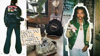 How to Style Varsity jackets  Where to buy Vintage amp streetwear Letterman jackets [upl. by Ahsilac]