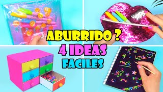 4 Ideas de Manualidades Cuando estás Aburrido [upl. by Alyosha]