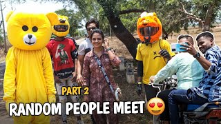 Random People Meet 😍 Teddy Bear amp Bunny Helmet  Public Reaction [upl. by Elo659]