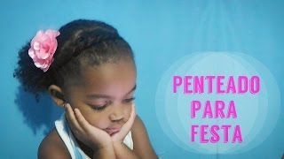 Penteado para Festa fácil de fazer CABELO CRESPO E CACHEADO DE CRIANÇA  Canal Afrokids [upl. by Yatnuhs]