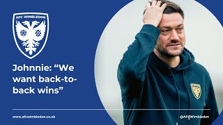 💬 quotWe want backtoback winsquot  Johnnie previews Accrington H 🟡🔵 [upl. by Lalla]