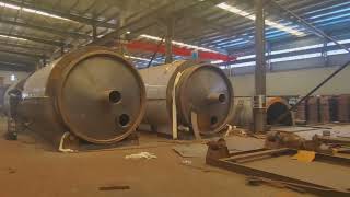 Scrap Tire Pyrolysis Oil Machine Production pyrolysisplant wasterecycling plasticrecyclingmachine [upl. by Elbys]