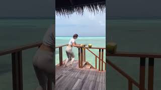 Medhufushi Island Resort 😍 ⛵VC 2troubletravelers maldives maldivesbeach tranding music song [upl. by Oslec]