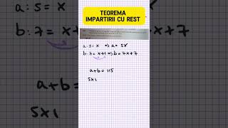 Teorema impartirii cu rest [upl. by Farant]