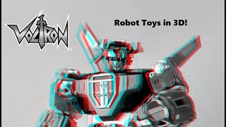 Voltron Combiner Robot Toys in Anaglyph 3D [upl. by Ahseeyt]