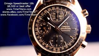 Omega Speedmaster Automatic 18k Red Gold 36235021 Caliber 1151 39MM 50M Triple Calendar Chronograp [upl. by Naldo]