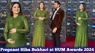 Pregnant Hiba Bukhari at HUM Awards in London  Jaan Nisar quotDuaquot Kaffara quotSalarquot Interview [upl. by Verdi330]