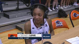 UTSA WBB USAA Star of the Game Sidney Love [upl. by Keefe]