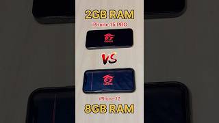 2GB iPhone 😈 vs 8GB iPhone vs iPhone 12 vs iPhone 16  FREEFIRE TEST freefire shorts iphone16 [upl. by Neelahtak49]