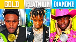 CERTIFIED GOLD RAP SONGS vs CERTIFIED PLATINUM RAP SONGS vs CERTIFIED DIAMOND RAP SONGS [upl. by Amiaj]