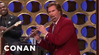 Ron Burgundys quotAnchormanquot Announcement  CONAN on TBS [upl. by Shanleigh]