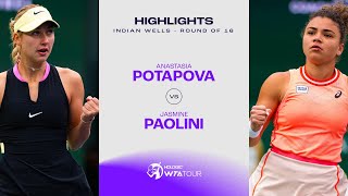 Anastasia Potapova vs Jasmine Paolini  2024 Indian Wells Round of 16  WTA Match Highlights [upl. by Florina928]