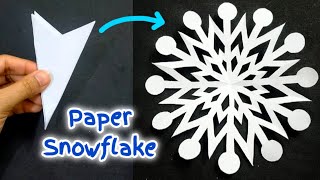 How to make an easy PAPER SNOWFLAKE ❄️ Crafts for CHRISTMAS ⛄🎄 [upl. by Adiaj]