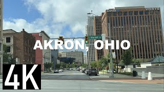 Road Tour of Akron Ohio in 4K  Driving in Downtown Akron OH [upl. by Ayalahs]