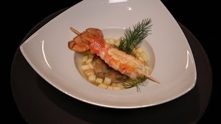 Tartare de langoustine jus de pommes langoustine micuite par Xavier Mathieu DPDC [upl. by Euqinahs]