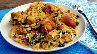 Trini Bhagi Rice Recipe  Spinach Rice with Salted Pigtails in Coconut Milk  Episode 177 [upl. by Kablesh29]