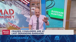 Consumers are demanding bargains says Jim Cramer [upl. by Altheta]