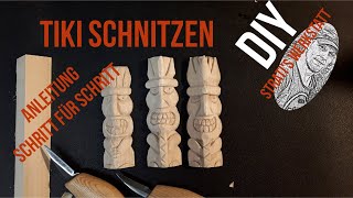 Tikki schnitzen schritt für schritt Tiki Carving Schnitzen für Anfänger StratisWerkstatt [upl. by Ana]