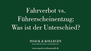 Fahrverbot vs Führerscheinentzug Was ist der Unterschied [upl. by Lucania]