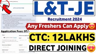 LampT New JET Vacancy OUT 😍  Freshers  LampT Job Vacancy 2024  L And T Jobs 2024  Latest Mnc Jobs 🔥 [upl. by Barthold]