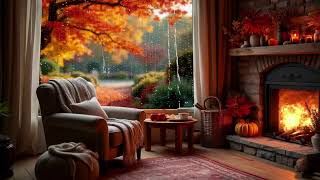 Cozy Relaxation Room  Fireplace amp Soothing Rain Sounds [upl. by Gnak630]