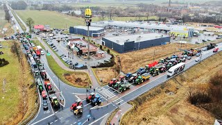 Ogólnopolski Strajk Rolników  Lubliniec Zablokowany  Chcemy Swobodnej Produkcji  09022024 [upl. by Llenreb]