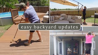 EASY SPRING UPDATES FOR MY BACKYARD  DECK REFRESH  SOLAR LIGHTS [upl. by Sixele]