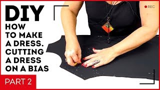 DIY How to make a dress Cutting a dress on a bias Making a dress with lacy sleeves Part 2 [upl. by Martinic308]