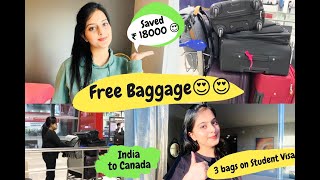 Free Extra Baggage Allowance  Air India  Can we bring 3 bags  India 🇮🇳 to Canada 🇨🇦 March21 [upl. by Lessur558]