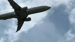 RAF P8 Poseidon Flypast at Farnborough Airshow 2024 [upl. by Keene]