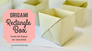 Origami Rectangle Box From A4 Paper Or Any Size [upl. by Nesmat]