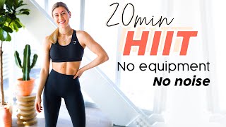 20 MIN HOME HIIT WORKOUT  No equipment no noise no impact [upl. by Nylynnej]