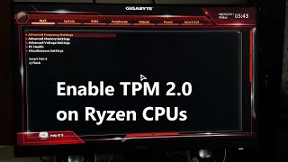 How to enable TPM 20 on AMD Ryzen CPUs [upl. by Aiyram]