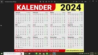 Free Download Template Kalender 2024  100 No Password [upl. by Yanahc842]