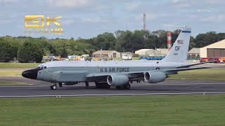 Boeing RC135V from the United States Air Force USAF 6414841 departure at RAF Fairford RIAT 2024 [upl. by Theron255]