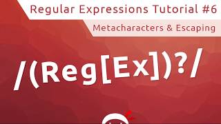 Regular Expressions RegEx Tutorial 6  Metacharacters [upl. by Marigolde]